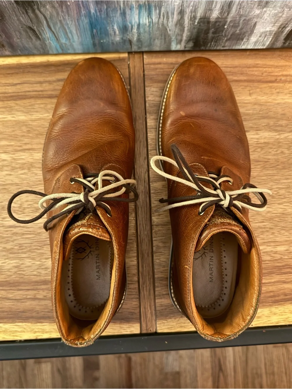 Martin Dingman Tan Brown Leather Chukka Boots with Vibram Soles